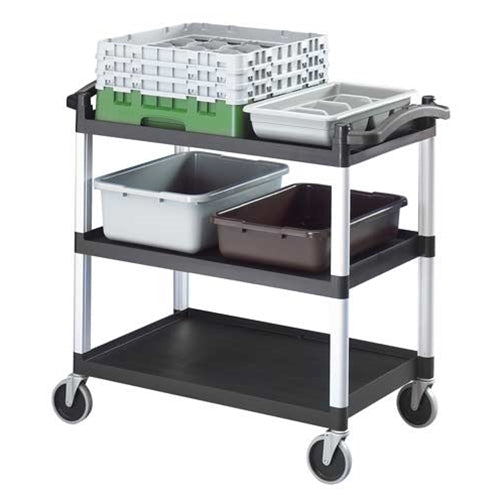 Cambro | KD 3 Shelf Large Utility Cart, Black, 400lb