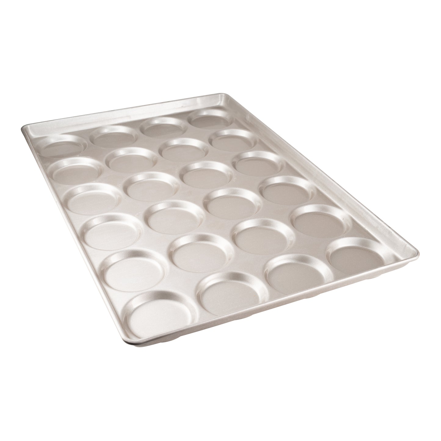 Chicago Metallic | Hamburger Bun Pan, 24 x 4.25" Diameter Moulds, Glazed Aluminized Steel