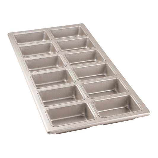 Chicago Metallic | Mini Loaf Pan, 12 Loaves, Glazed Aluminized Steel