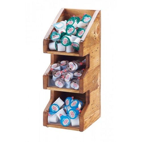 Cal-Mil | Madera 3 Bin Vertical Condiment Organizer, 16" Tall, Wood/Acrylic