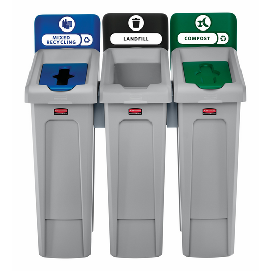 Rubbermaid | Slim Jim Recycling Station, Landfill/Recycling/Compost