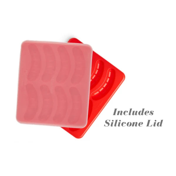 Puree Food Molds Puree Sausages Mold with Lid, Serves 8, Red - PFM3