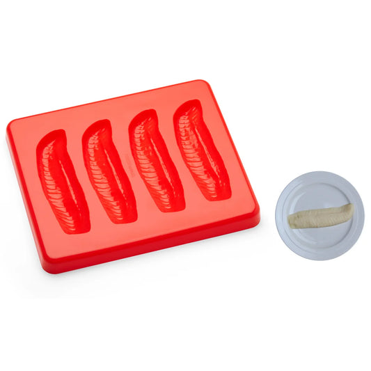 Puree Food Molds Puree Fish Mold with Lid, Serves 4, Red - PFM8