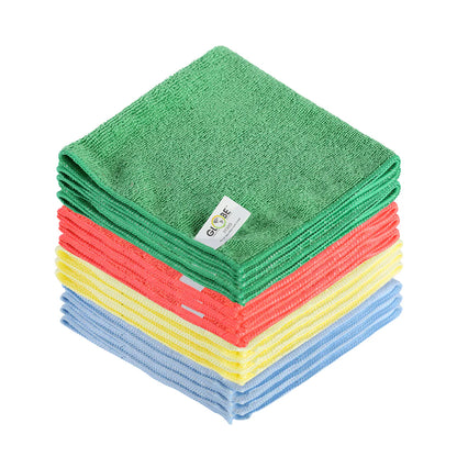 Globe Commercial Microfibre Cloths, 14" x 14", Assorted (12-pack) - 3199