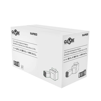Serviettes Globe Interfold, 1/2 pli (paquet de 20) - NAP800
