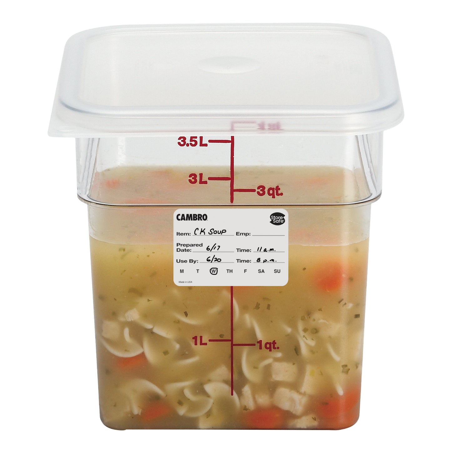 Cambro | Étiquettes de rotation des aliments StoreSafe, 2" x 3"