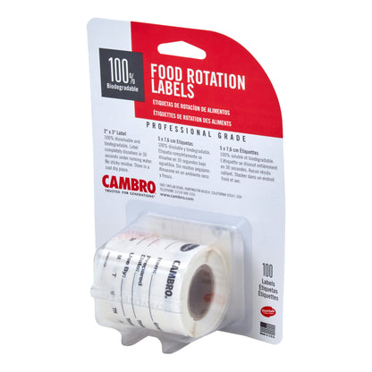 Cambro | Étiquettes de rotation des aliments StoreSafe, 2" x 3"