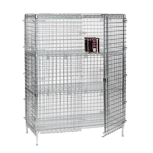 Tarrison | Stationary Wire Security Cage Kit, 18" x  36" x 63", Chrome