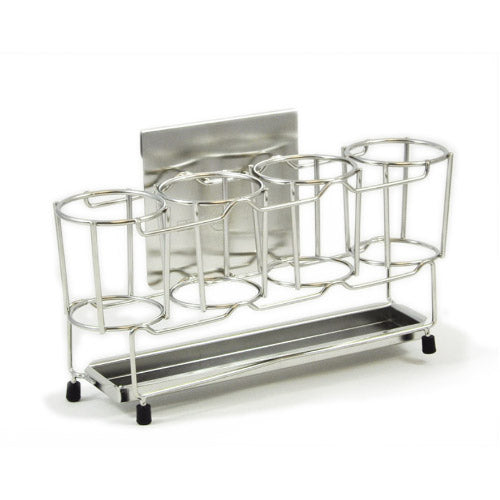 FIFO | FIFO Bottle Rack, Holds 4 Squeeze Bottles (12 oz or 16 oz), Stainless Steel