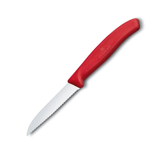 Victorinox | Sheep's Foot, Serrated Paring Knife, 3.15", Red