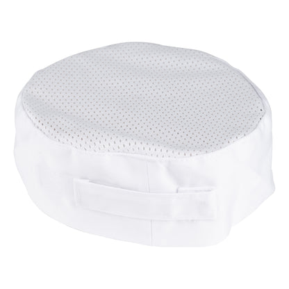 Premium Uniforms | Pill Box Cap w Mesh Top, White