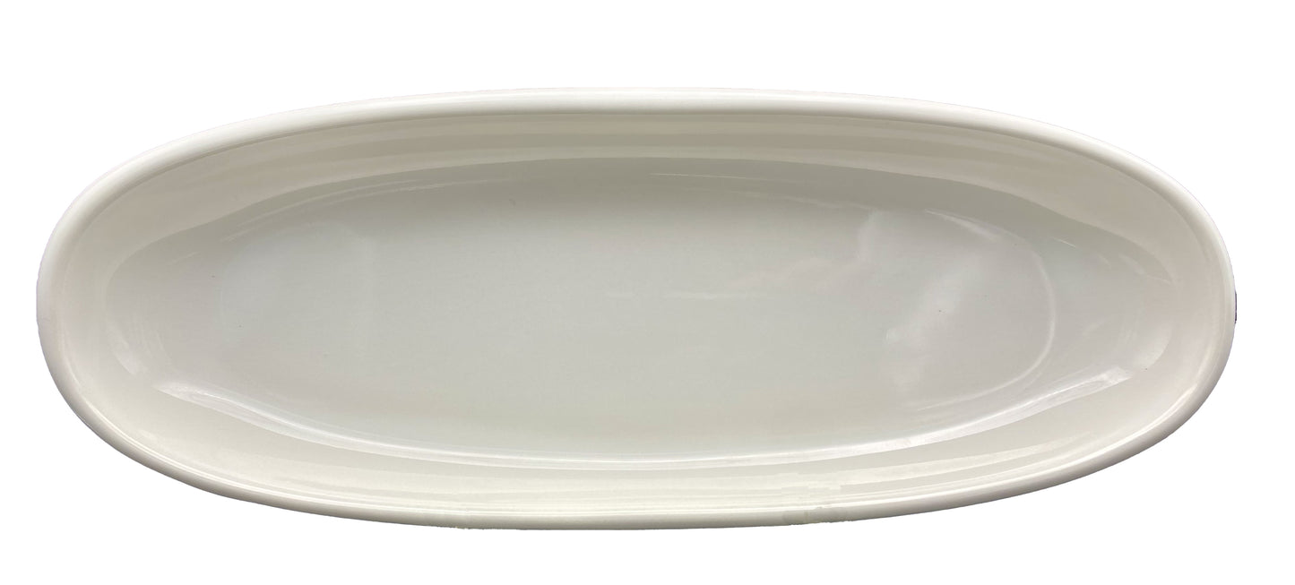 Catalina China Oval Plate 12" x 4.5", Snow White (12-pack) - 2656