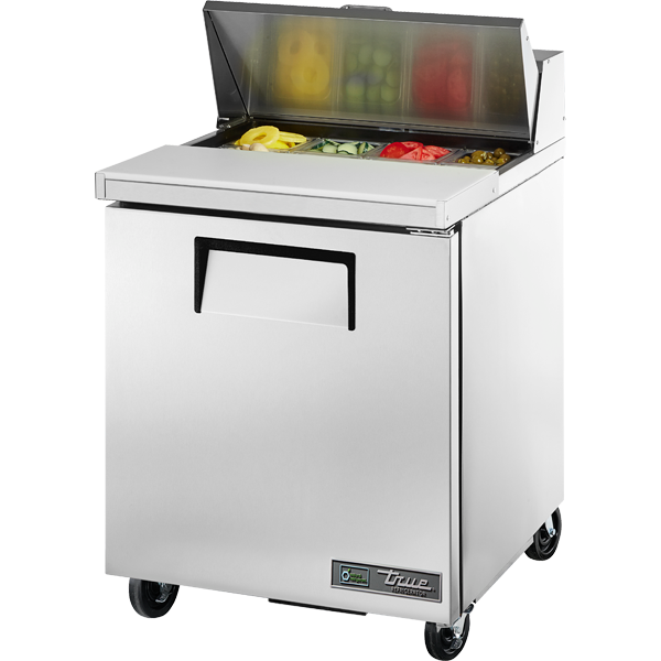 True | Single Door Sandwich/Salad Food Prep Table Refrigerator, 8 Pan, 27", 115/60/1