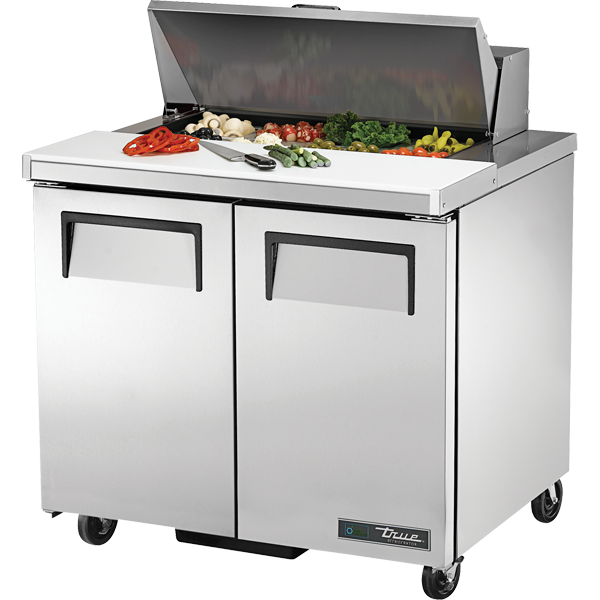 True | Double Door Sandwich/Salad Food Prep Table Refrigerator, 8 Pan, 36", 115/60/1