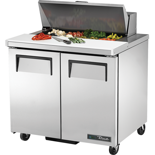 True | Double Door Sandwich/Salad Food Prep Table Refrigerator, 8 Pan, 36", 115/60/1