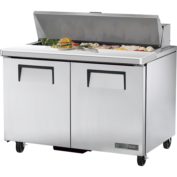 True | Double Door Sandwich/Salad Food Prep Table Refrigerator, 12 Pan, 48", 115/60/1