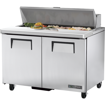 True | Double Door Sandwich/Salad Food Prep Table Refrigerator, 12 Pan, 48", 115/60/1