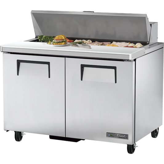 True | Double Door Sandwich/Salad Food Prep Table Refrigerator, 12 Pan, 48", 115/60/1