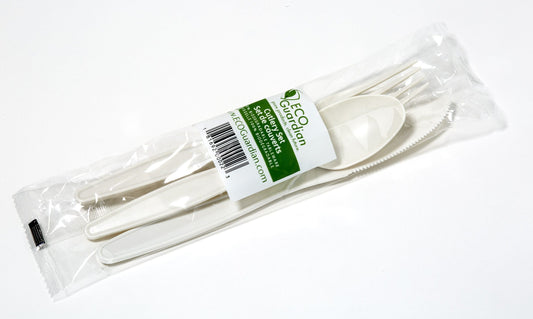 Set de couverts emballés Eco Guardian, végétaux, naturels (paquet de 400) - EG-A-V001