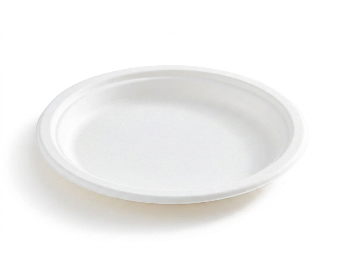 Assiette compostable Eco Guardian, 23 cm, blanche (paquet de 500) - EG-N-A013