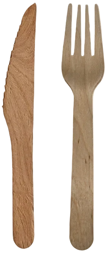 Ensemble de couverts en bois compostables Eco Guardian (paquet de 600) - EG-WCS-160