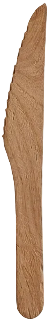 Couteau en bois compostable Eco Guardian, emballé individuellement (paquet de 600) - EG-WK-IW-R1