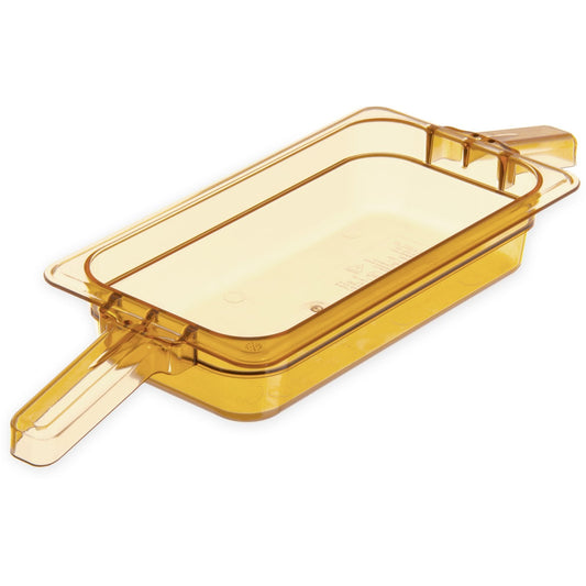 Carlisle StorPlus 1/3 Size High Heat Food Pan with 2 Handles, 2.5" Deep, Amber - 30860HH13