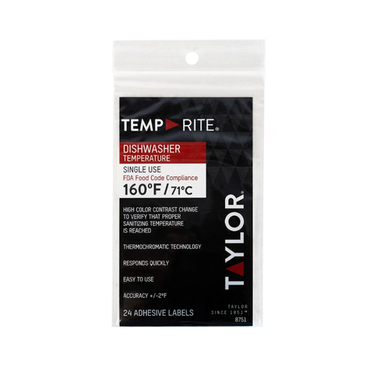Taylor Precision Canada Temperature Sensor Temprite Dishwasher Labels, 160°F (71°C) (24-pack) - 8751
