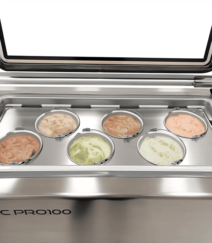 Nemox 4 Magic Pro 100 gelato case detail