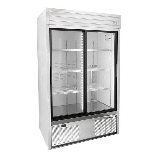 Habco | Dependable Series Refrigerator, Double Glass Sliding Doors, 42 CuFt