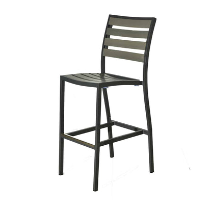 BUM Furniture Marco Polywood Bar Stool, Anthracite/Grey (4-pack) - 517B-PW-GA