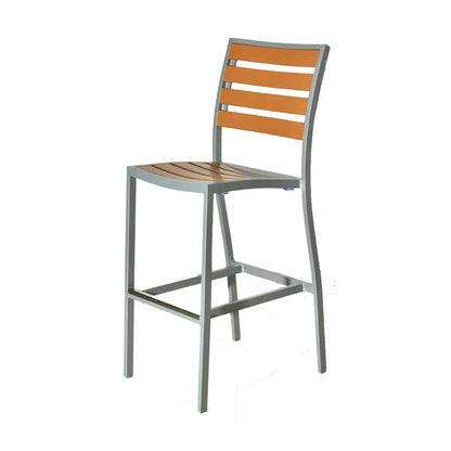 BUM Furniture Marco Polywood Bar Stool, Silver/Teak (4-pack) - 517B-PW-TS