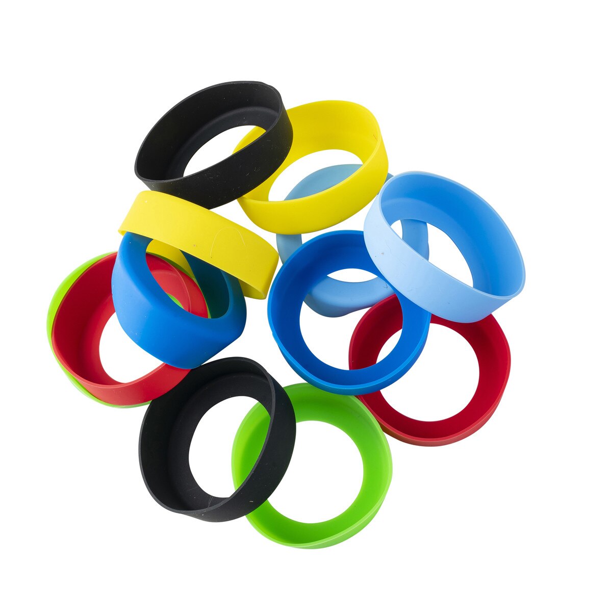 Tablecraft Silicone Sauce Bands, Multicoloured, 2.75" (12-pack) - SB63A