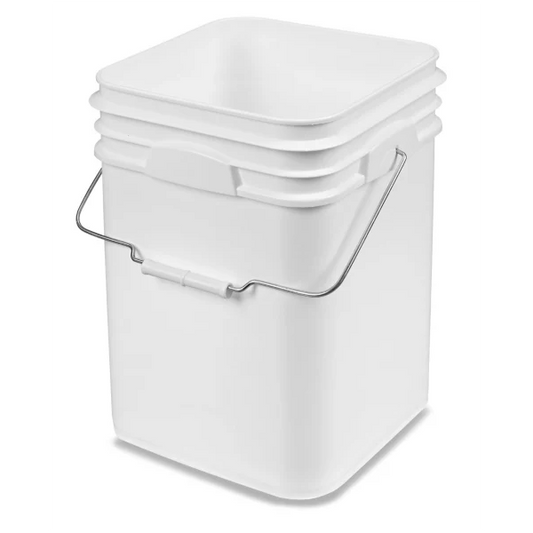 Uline Square Pail with Handle, 4 gal, White - S-13650W