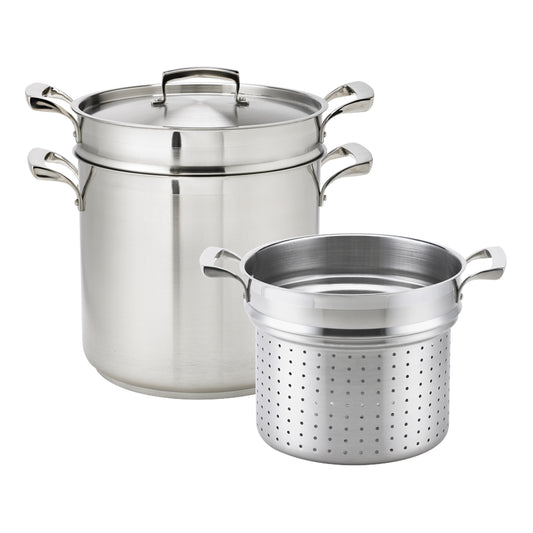 Browne | Thermalloy Pasta Cooker 3 Piece Set, 12 qt, Stainless Steel