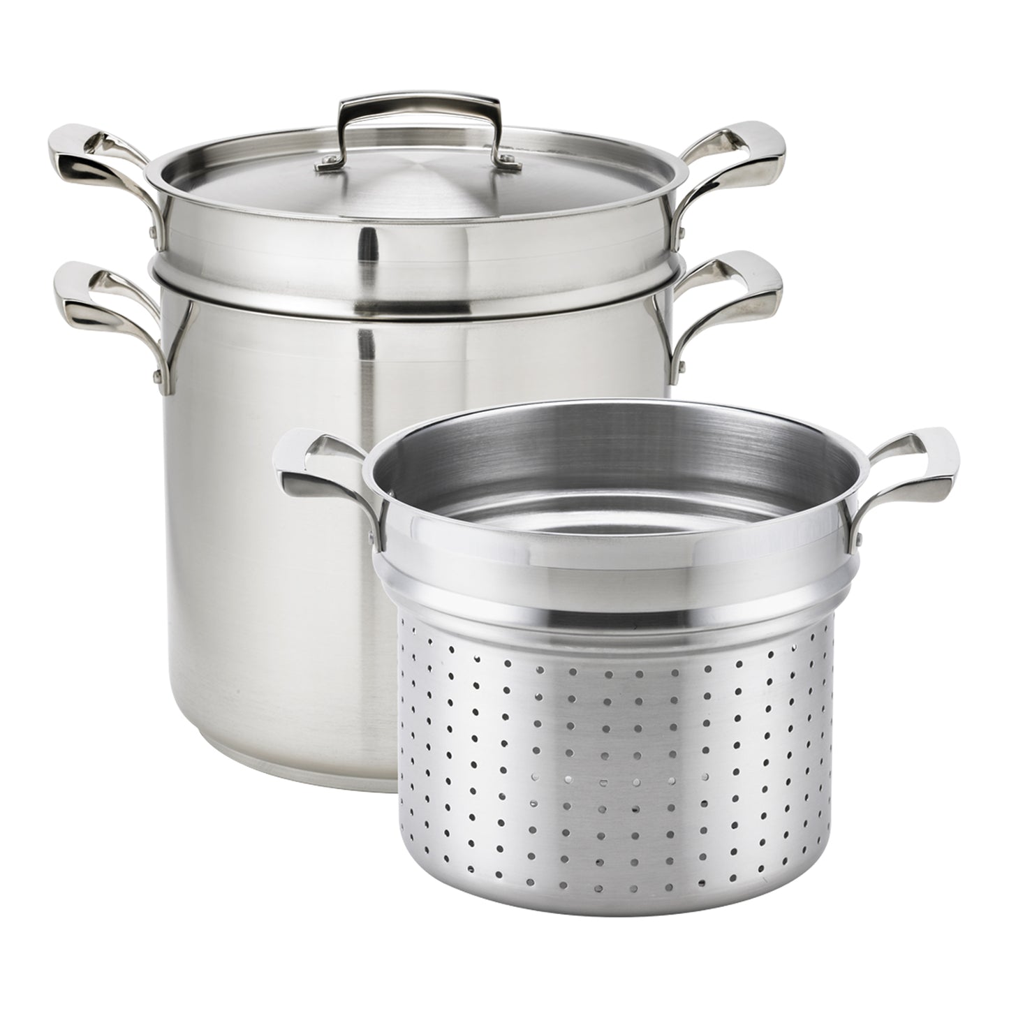 Browne | Thermalloy Pasta Cooker 3 Piece Set, 20 qt, Stainless Steel