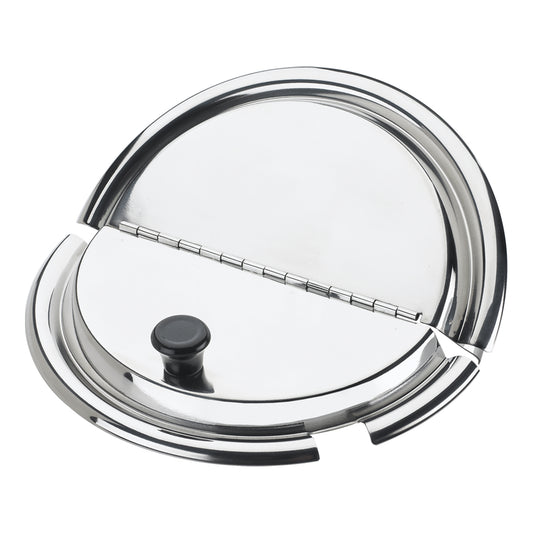 Browne | Hinged Round Insert Cover, 7.1 qt, Stainless Steel