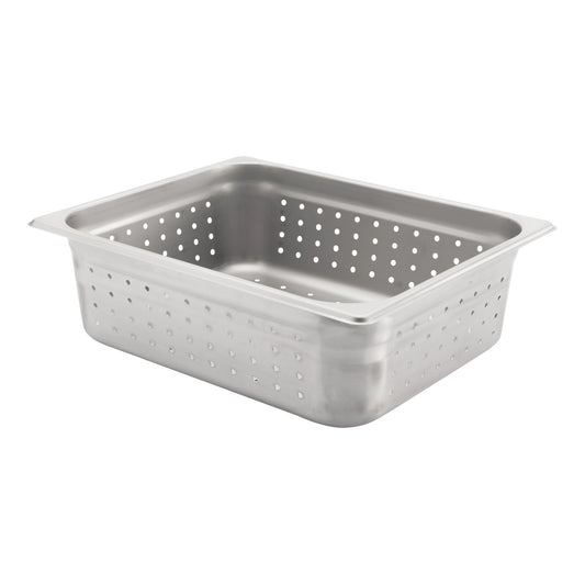 Browne | Half Size Perforated Food Pan, 4" Deep, 24 Gauge Stainless Steel