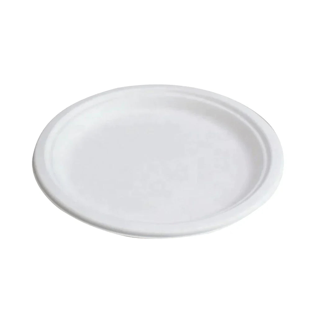Globe Compostable Plates, White, Sugarcane, 9