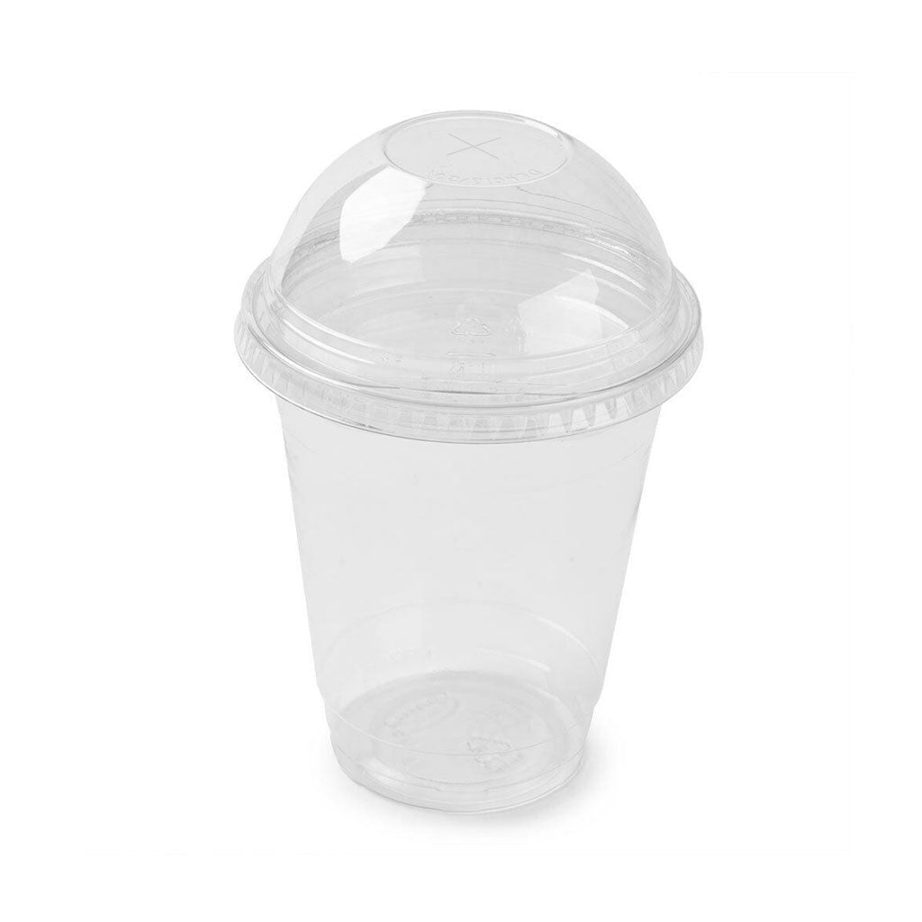 Globe | Couvercle en forme de dôme en PET recyclable avec trou pour tasse froide de 12 à 16 oz, transparent (paquet de 1 000)