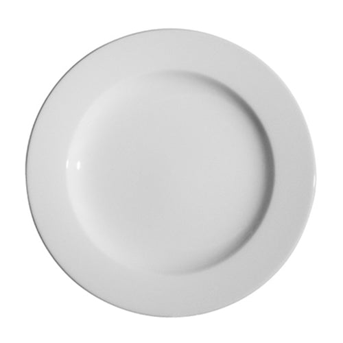 Continental China Plain White Wide Rim Plate, 9" (24-pack) - 55CCPWD302
