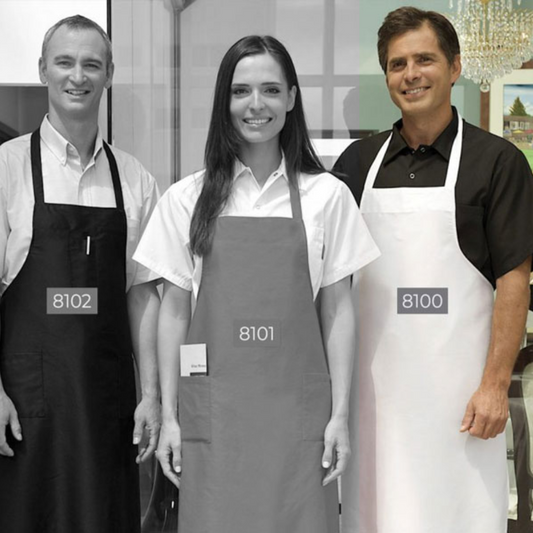 Vista Textiles Econo Bib Apron, Heavy Twill, White - 8100 WHITE