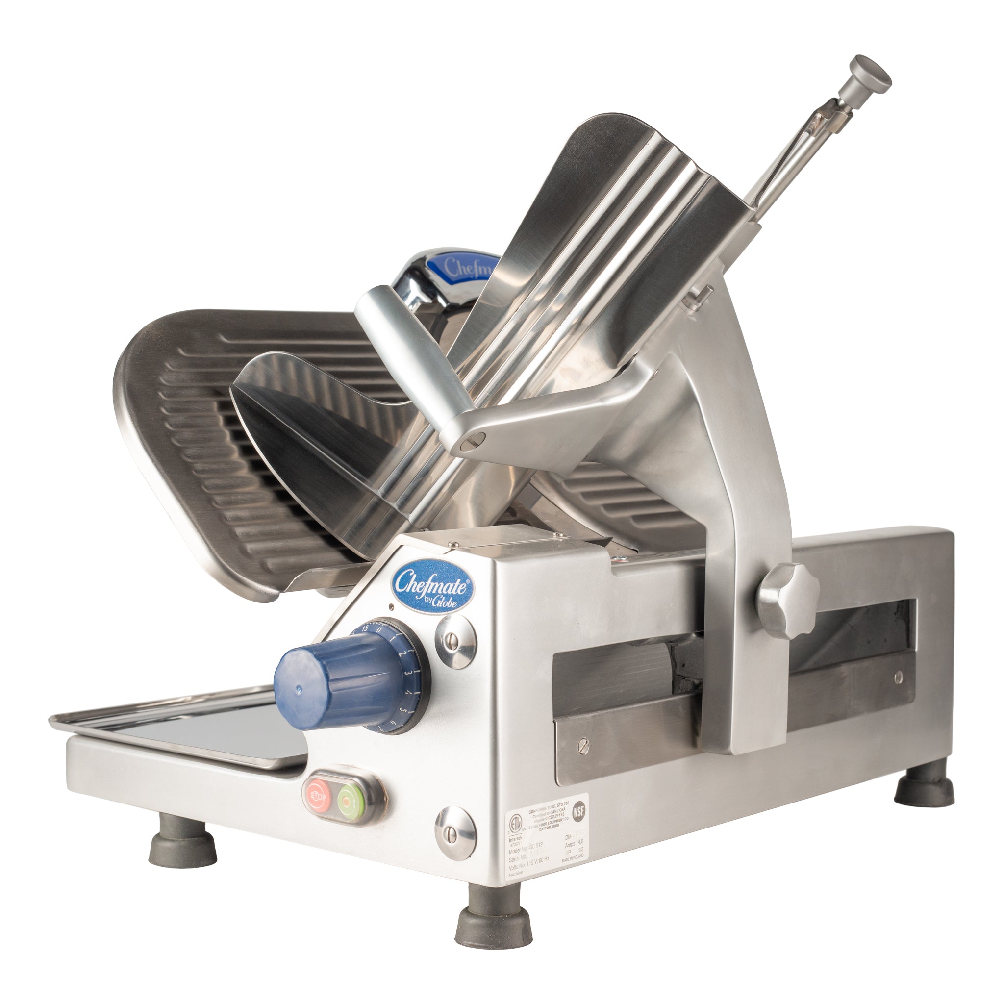 Globe Chefmate GC512 Medium Duty Manual Meat Slicer, 12