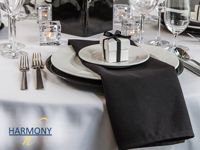 Vista Textiles Harmony Napkins, 21" x 21", Black - 8395-21X21-BK