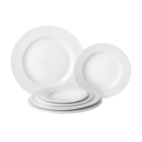 Tableware Solutions Pure White Wide Rim Plate, 8" (6-pack) - PWE10020