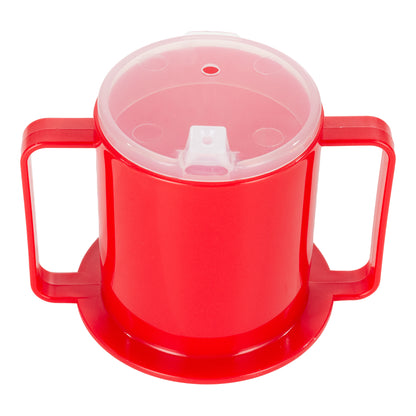 BIOS | Two-Handled Mug with 2 Lids, 8 oz, Red