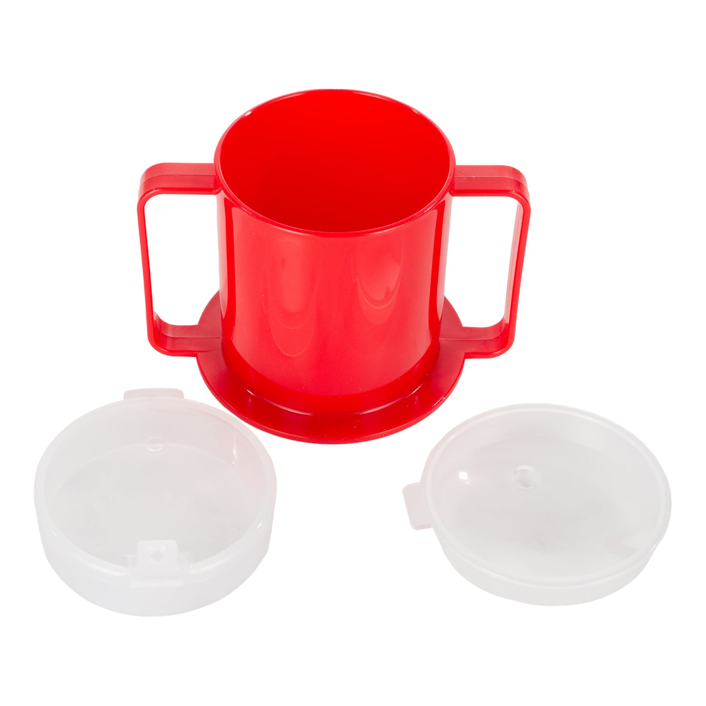 BIOS | Two-Handled Mug with 2 Lids, 8 oz, Red