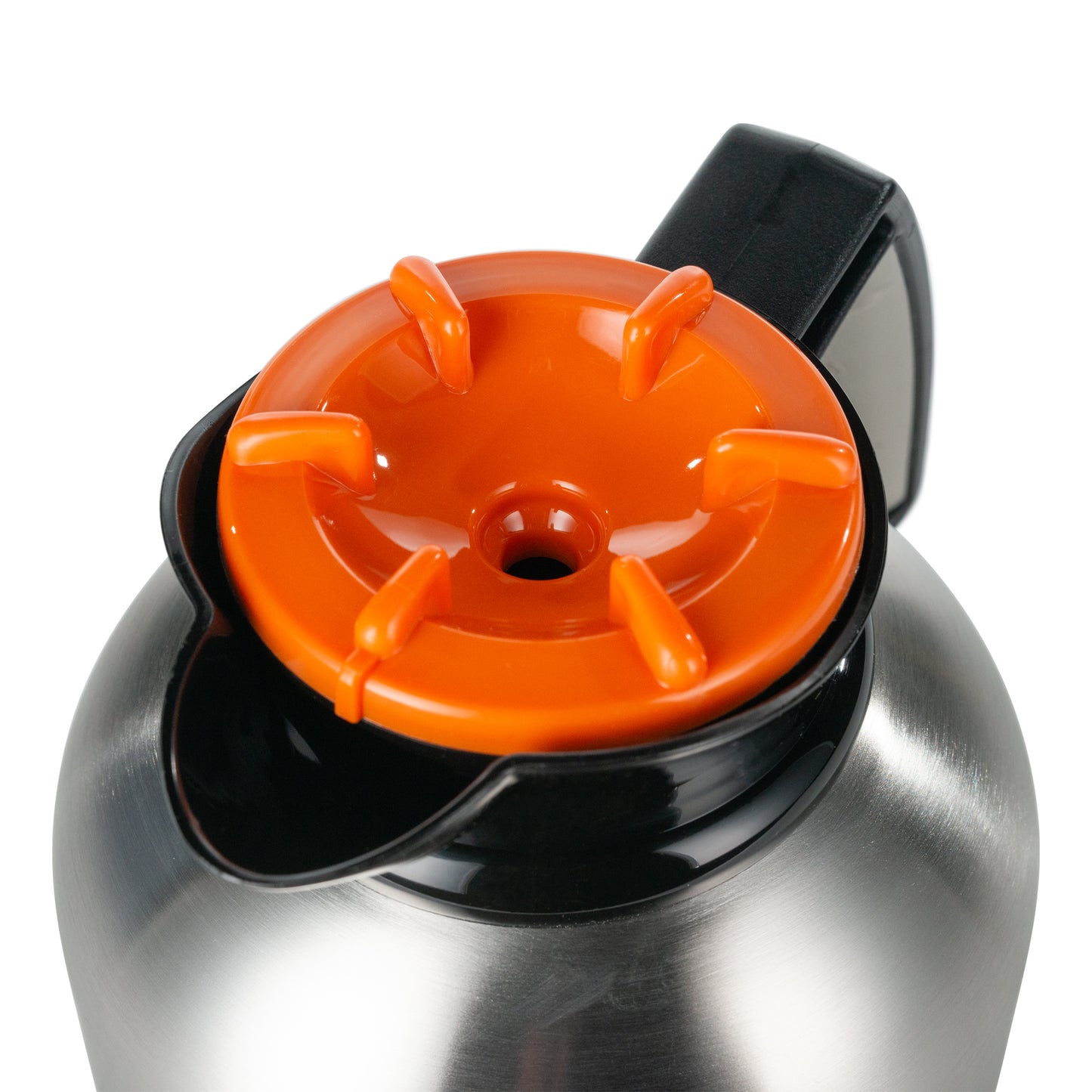 Service Ideas | Brew 'N' Pour Brew-Thru Vacuum Insulated Decanter, 1.9 L, Stainless Steel/Orange