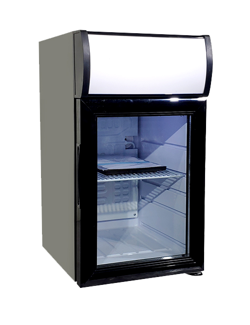 EFI Versa Display C1-21GDCT-L Countertop Glass Door Refrigerator With Legs Black