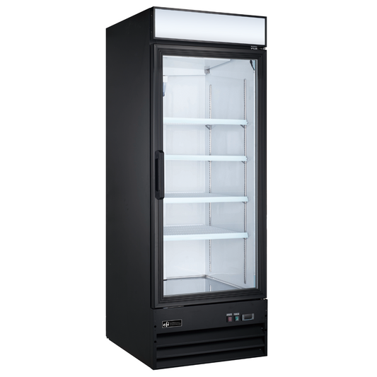 EFI X-Line C1-27GDVCX 29" Single Glass Door Cooler, Black - C1-27GDVCX